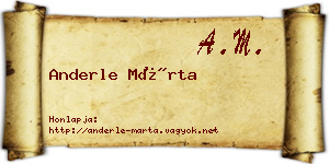 Anderle Márta névjegykártya
