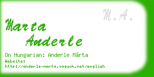 marta anderle business card